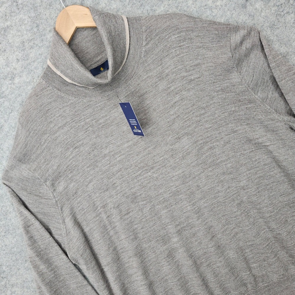 NEW Stafford Turtleneck Sweater Men's Taupe XXL Merino Wool Machine Washable NWT